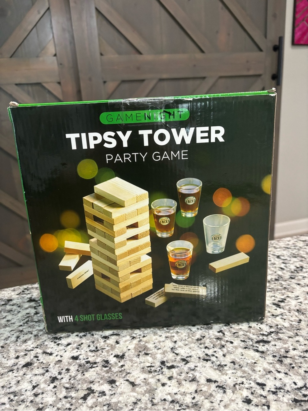 Tipsy Tower Party Game with Shot Glasses